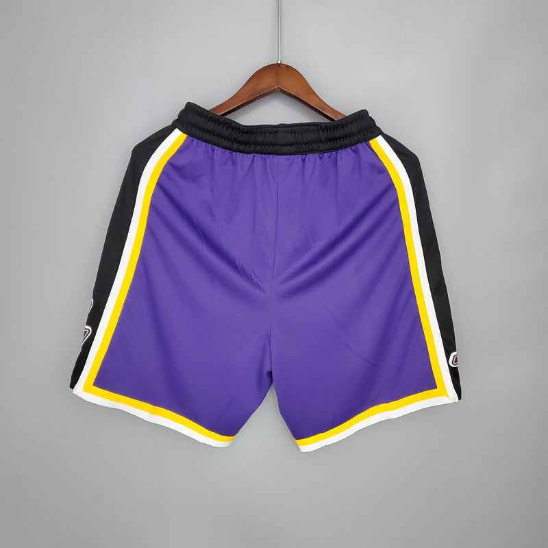 Los Angeles Lakers Purple Black Side NBA Shorts 