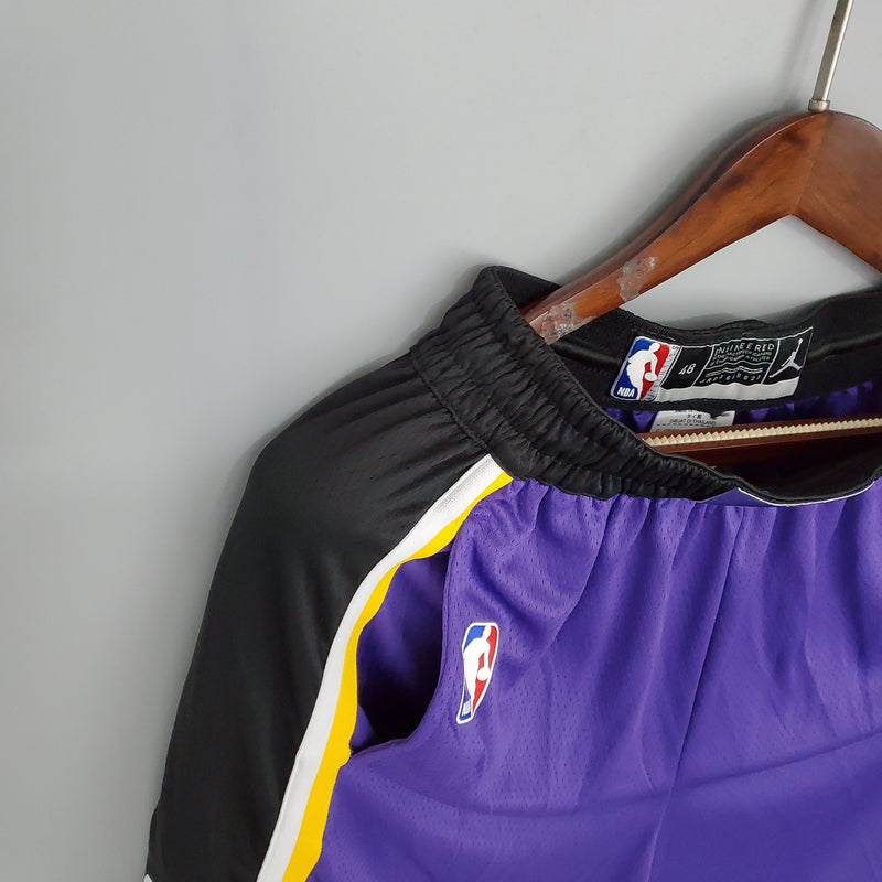Los Angeles Lakers Purple Black Side NBA Shorts 