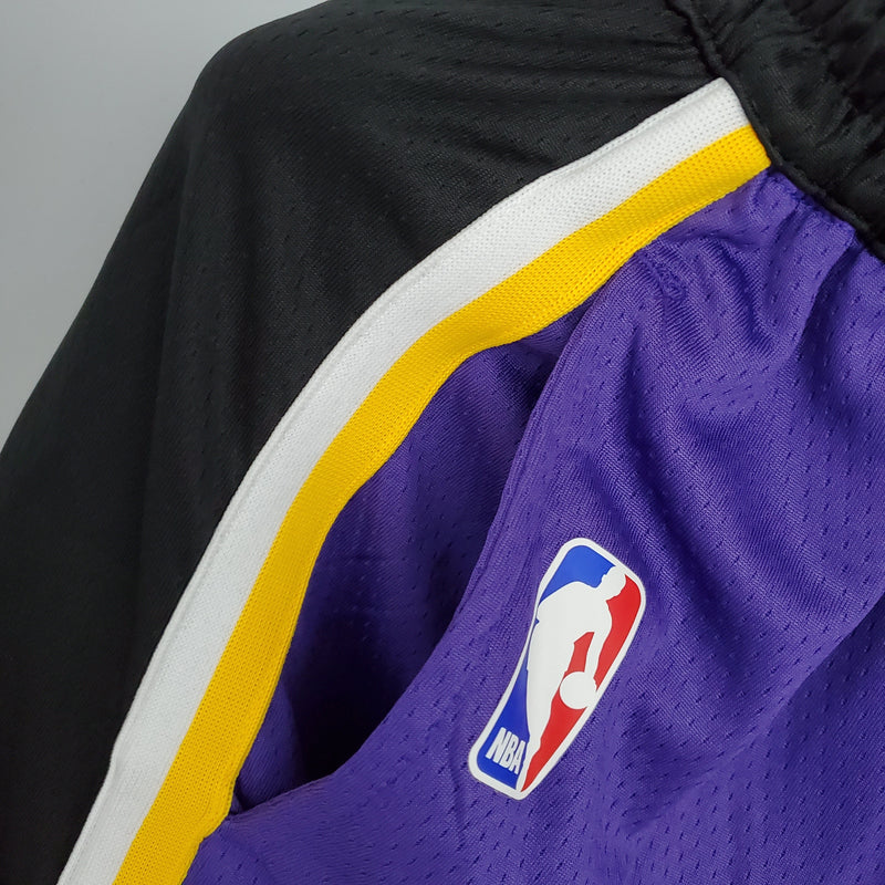Los Angeles Lakers Purple Black Side NBA Shorts 