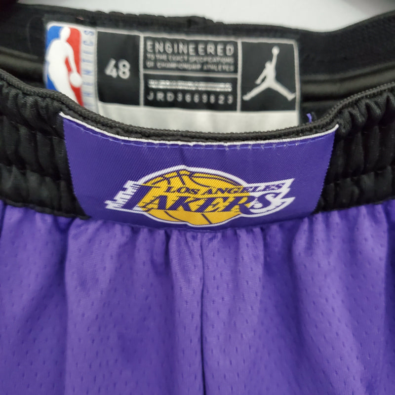 Los Angeles Lakers Purple Black Side NBA Shorts 